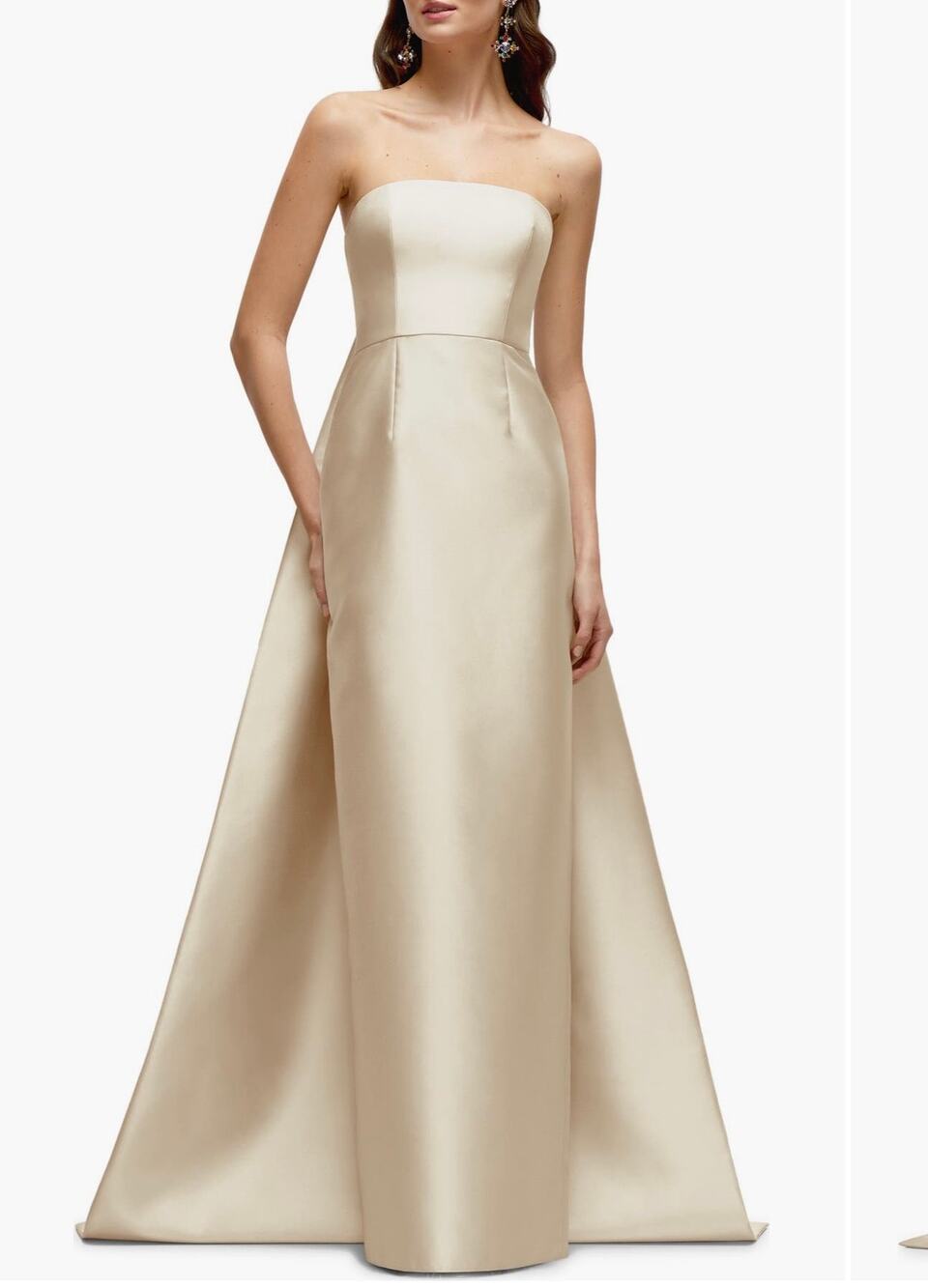 Alfred Sung D876 Elegant Convertible Watteau Satin Gown size 6 (new)